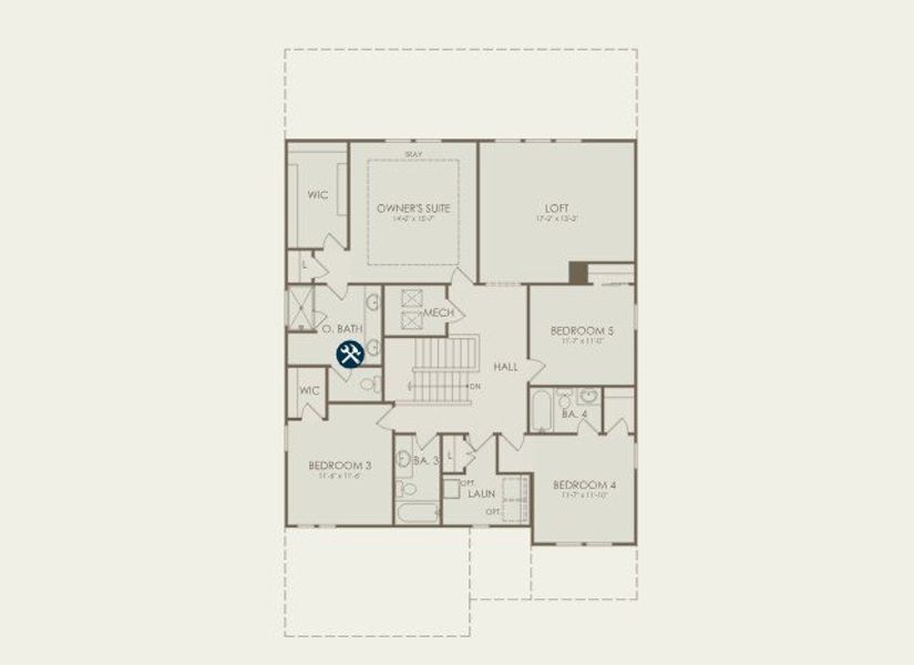 2D floor plan layout for the Yellowstone by Pulte Homes in Linden Grove, Powder Springs, GA (Image 3).