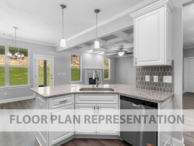 Representative furnished interior of a home built from the Kingsland II by Ivey Homes in Forrest Bluff, North Augusta (Image 9).