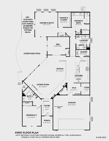 2D floor plan layout for the Promenade by Epcon Communities in Lakeside at Millican Reserve, College Station, TX (Image 34).