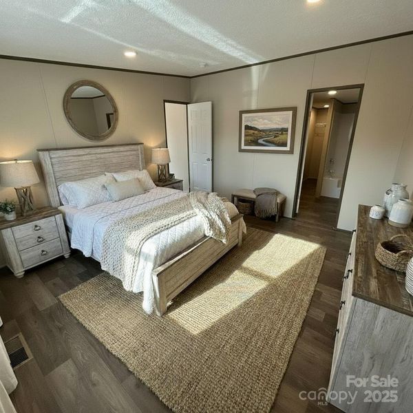 Primary bedroom virtually staged