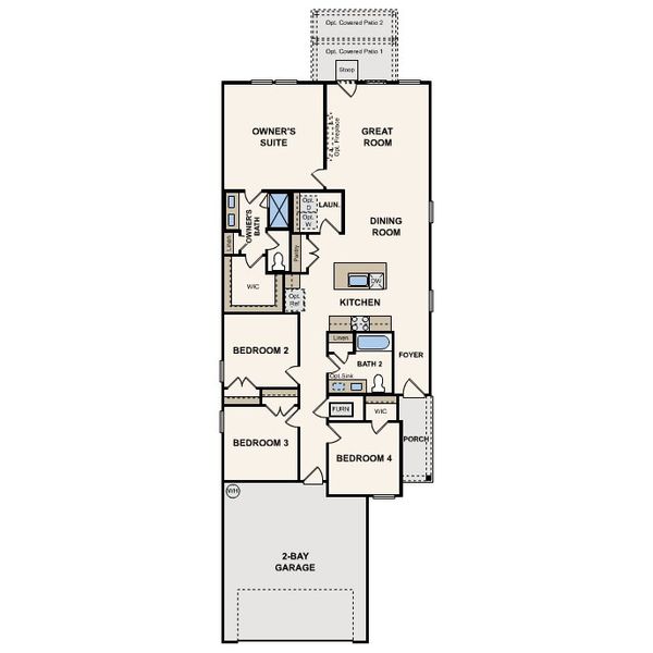 2D floor plan layout for the Cedar by Century Communities in Aire at Evelyn, Austin, TX (Image 3). 2D floor plan layout for the Cedar by Century Communities in Aire at Evelyn, Austin, TX (Image 3).