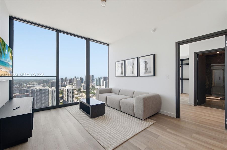 Furnished interior view inside a new home in , Miami (Image 7). Furnished interior view inside a new home in , Miami (Image 7).