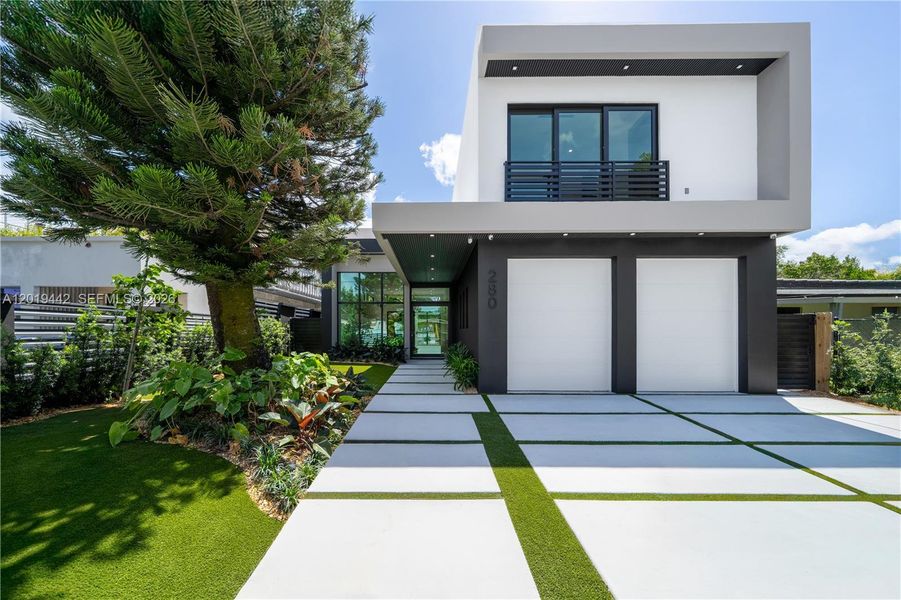Front exterior of a new home in , Miami, FL, highlighting curb appeal (Image 1). Front exterior of a new home in , Miami, FL, highlighting curb appeal (Image 1).