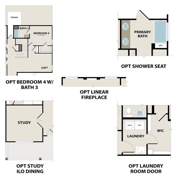 2D floor plan layout of this home in Mercer Meadows, Royse City, TX (Image 5).