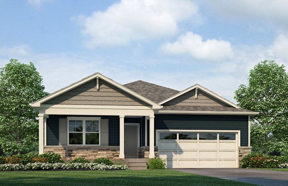 Front exterior of a new home in Hansen Farm, Fort Collins, CO, highlighting curb appeal (Image 2).