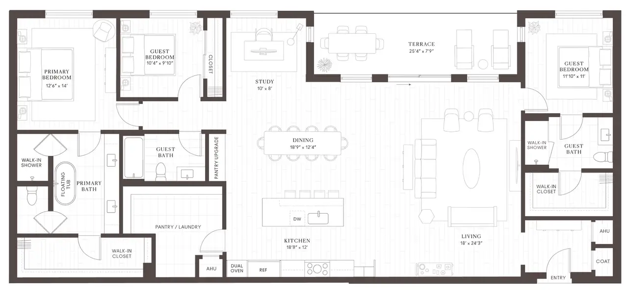 2D floor plan layout for the C17 Penthouse by Intracorp in Leland South Congress, Austin, TX (Image 1). 2D floor plan layout for the C17 Penthouse by Intracorp in Leland South Congress, Austin, TX (Image 1).