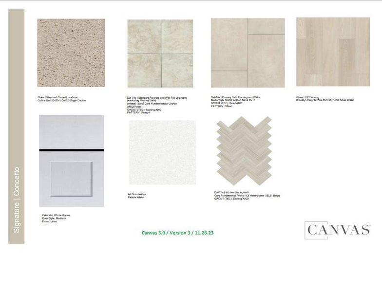 Design Selections.  Home is under construction, Design Selections are subject to change.