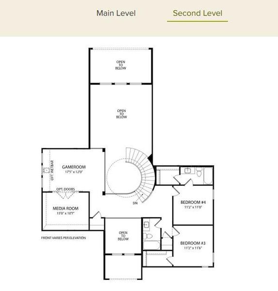 2D floor plan layout of this home in Caliterra - 80', Dripping Springs, TX (Image 2). 2D floor plan layout of this home in Caliterra - 80', Dripping Springs, TX (Image 2).