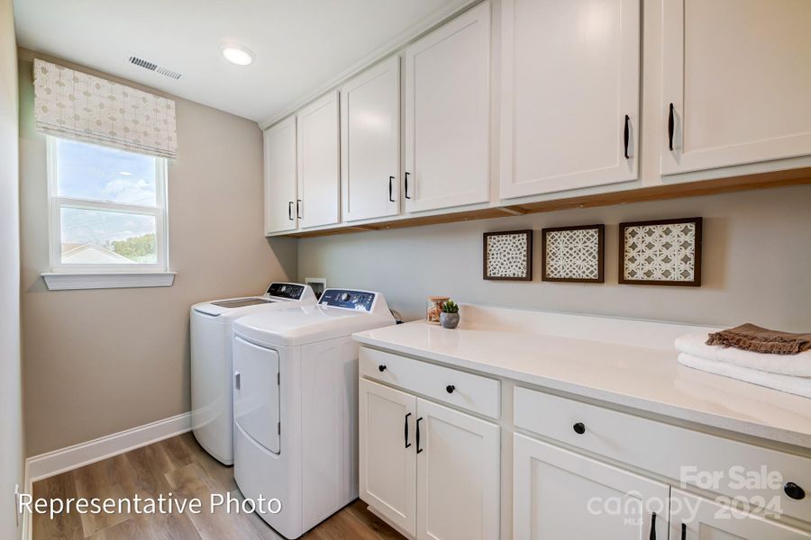 Laundry will feature standard wire shelves and no countertops