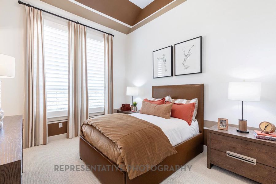 Bedroom with light carpet Bedroom with light carpet