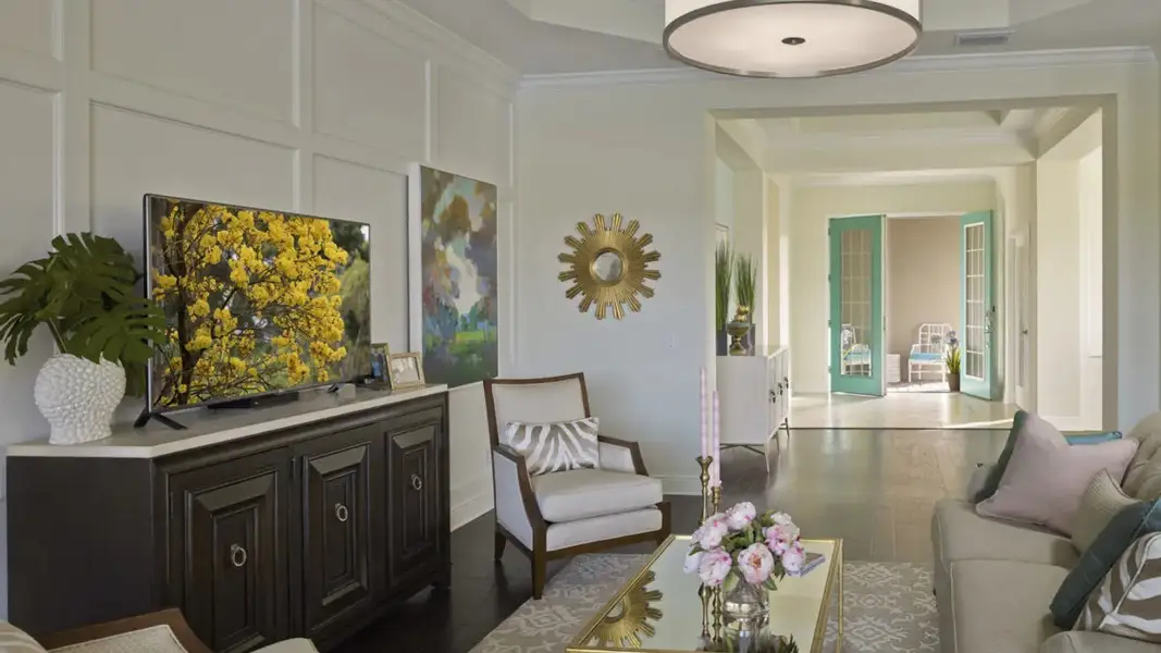 Furnished interior view inside a new home in Palm Grove Real Estate and Homes for Sale in Lakewood Ranch, FL - Neal Communities, Bradenton (Image 13).