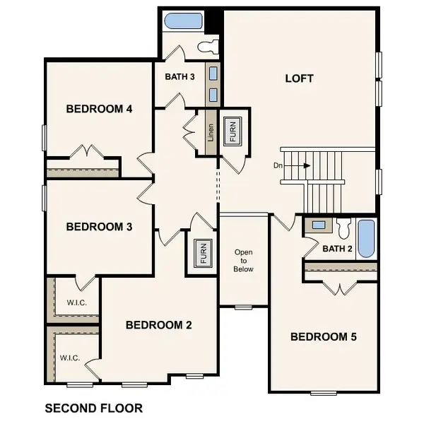 2D floor plan layout for the Mesa by Century Communities in Cloverleaf, Austin, TX (Image 5).