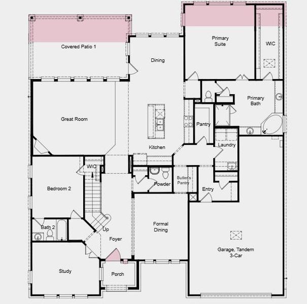 Additional Highlights Include: Bedroom 5 with bath 4 in place of attic storage, 42" door at entry, extended primary suite, and covered outdoor living. Additional Highlights Include: Bedroom 5 with bath 4 in place of attic storage, 42" door at entry, extended primary suite, and covered outdoor living.
