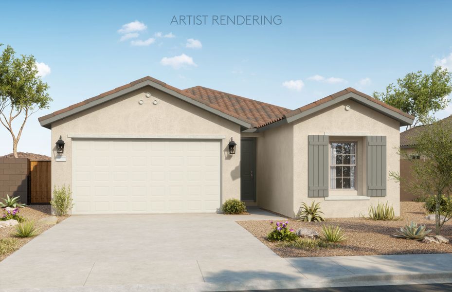 Representative exterior photo of a completed home built from the Bergamot by Pulte Homes in Shadow Ridge, Avondale, AZ (Image 14). Representative exterior photo of a completed home built from the Bergamot by Pulte Homes in Shadow Ridge, Avondale, AZ (Image 14).
