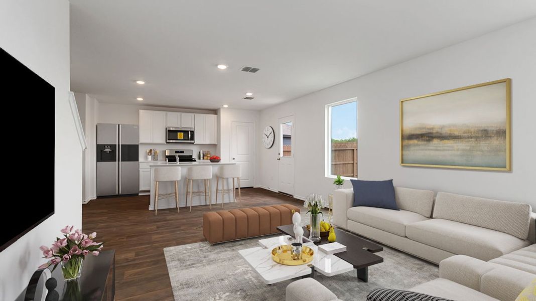 Representative furnished interior of a home built from the Davis by D.R. Horton in Watermark, Alvin (Image 8). Representative furnished interior of a home built from the Davis by D.R. Horton in Watermark, Alvin (Image 8).