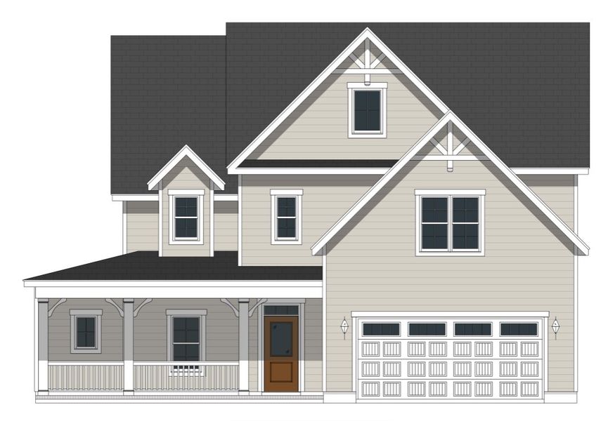 Representative exterior photo of a completed home built from the Easton by Bill Clark Homes in Sidbury Landing, Wilmington, NC (Image 7). Representative exterior photo of a completed home built from the Easton by Bill Clark Homes in Sidbury Landing, Wilmington, NC (Image 7).