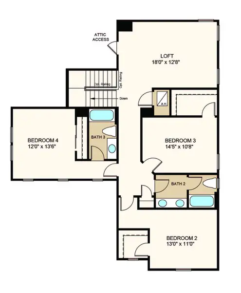 2D floor plan layout of this home in Veranda Oaks, Port St. Lucie, FL (Image 4).