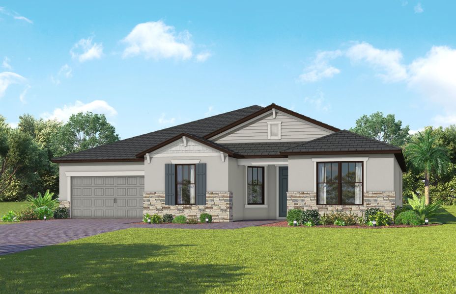 Representative exterior photo of a completed home built from the Reverence by Del Webb in Del Webb Naples, Ave Maria, FL (Image 25).
