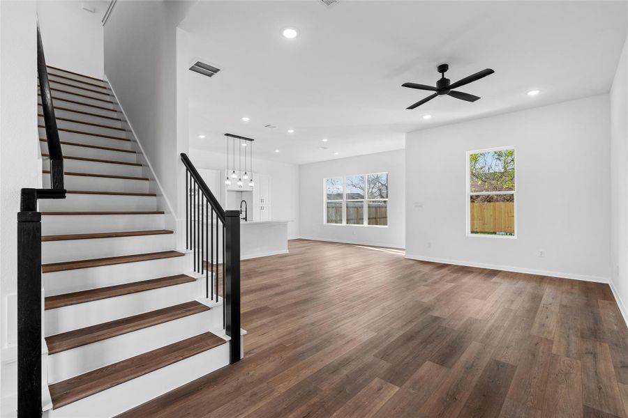 A seamless and open entry way to create a spacious feel when you first step inside the home.