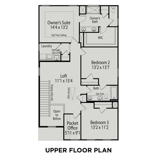 2D floor plan layout for the The Gavin A by Davidson Homes LLC in Montrose, Aberdeen, NC (Image 4).