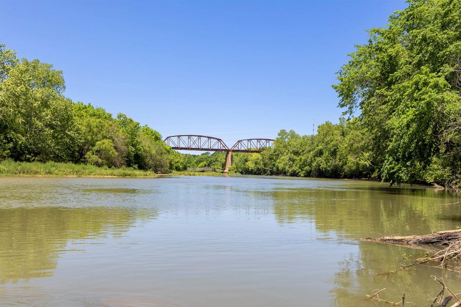 Water view with a notable bridge