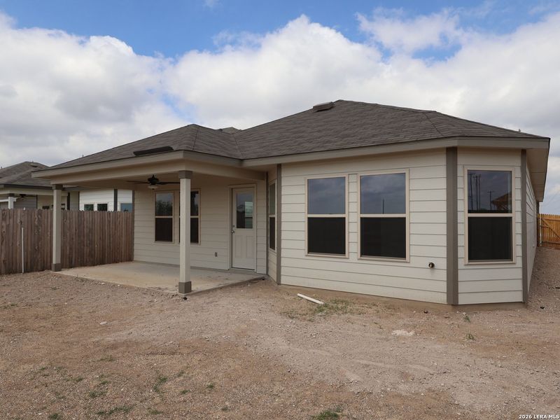 Exterior details and patio area of a home in Meadows at Clear Springs, New Braunfels (Image 25).