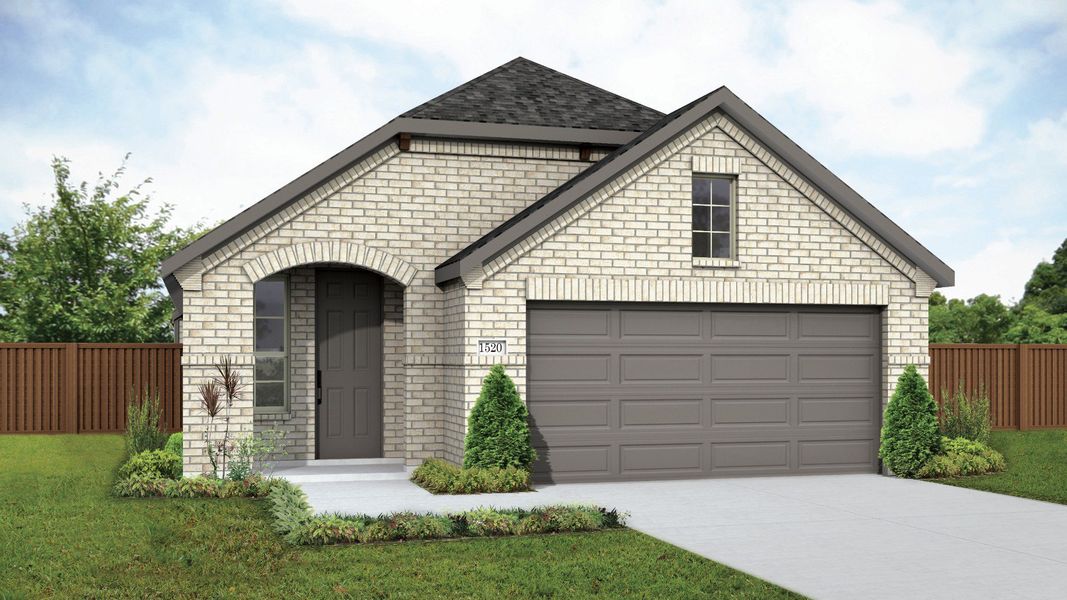 Representative exterior photo of a completed home built from the Horizon by DRB Homes in Heritage Mill, Hutto, TX (Image 1). Representative exterior photo of a completed home built from the Horizon by DRB Homes in Heritage Mill, Hutto, TX (Image 1).