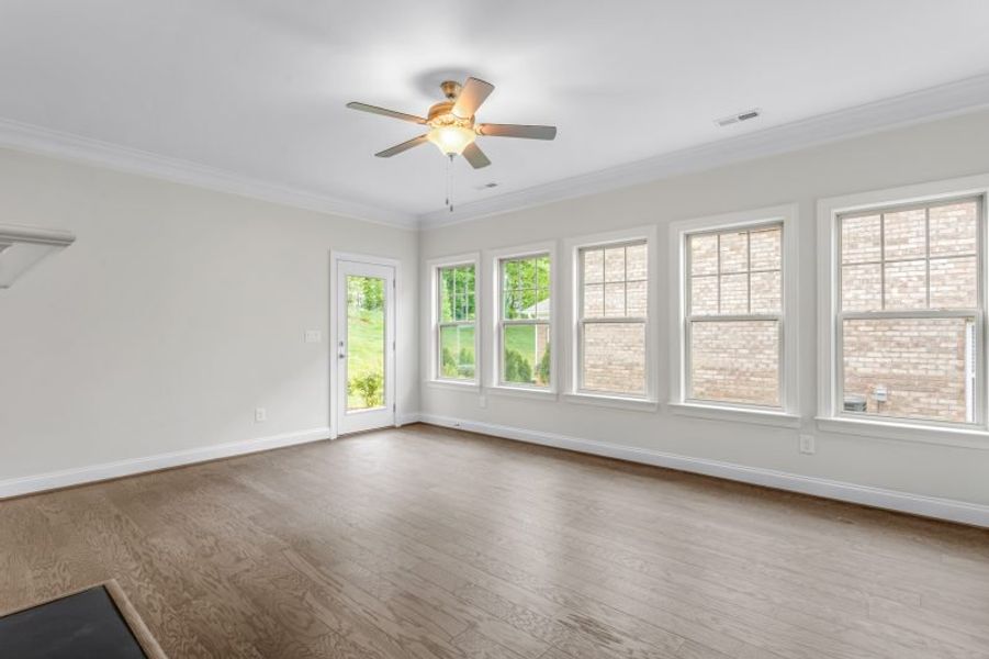 Representative unfurnished interior of a home built from the Ellington by Keystone Homes NC in Weybridge, Burlington (Image 59). Representative unfurnished interior of a home built from the Ellington by Keystone Homes NC in Weybridge, Burlington (Image 59).
