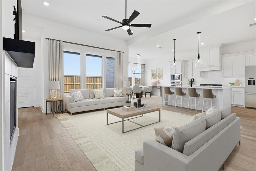 Furnished interior view inside a new home in Pecan Grove, Burleson (Image 3). Furnished interior view inside a new home in Pecan Grove, Burleson (Image 3).