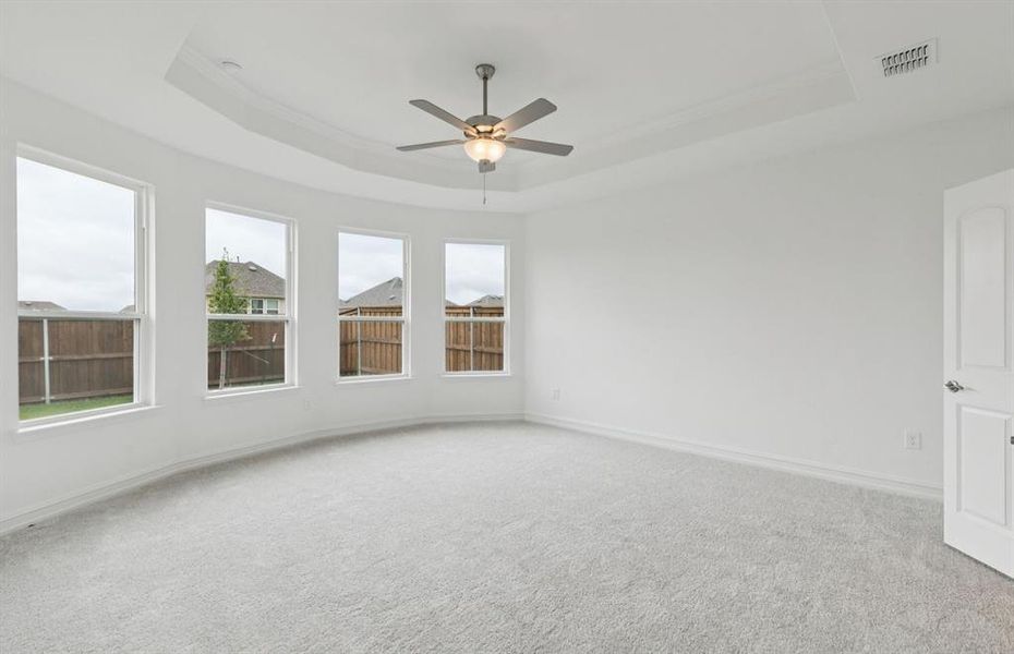 Owner's suite featuring a Picturesque Bay Window  *Real home pictured