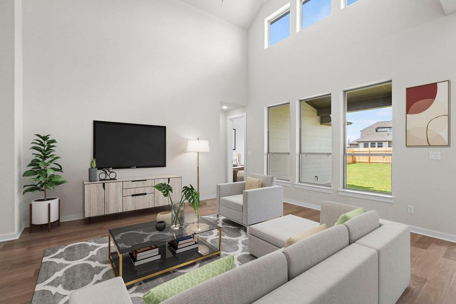 Open Concept Family Room - Virtually Staged