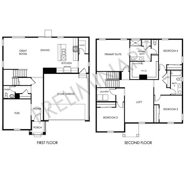 2D floor plan layout of this home in Revere at Johnstown, Johnstown, CO (Image 2). 2D floor plan layout of this home in Revere at Johnstown, Johnstown, CO (Image 2).