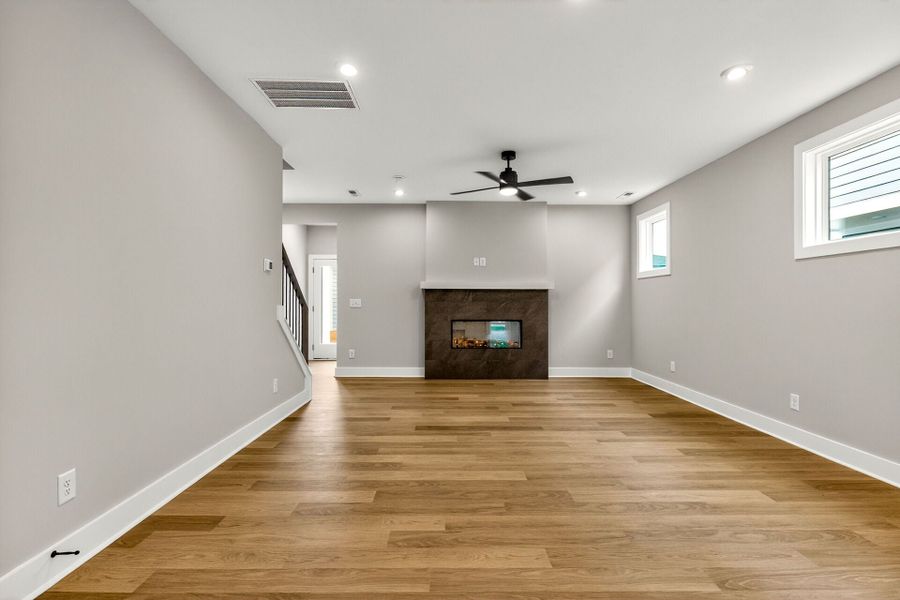 Representative unfurnished interior of a home built from the Onyx D by Homes by Dickerson in Chatham Park, Pittsboro (Image 13).