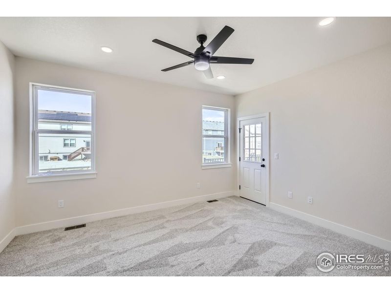 Master Bedroom suite with access to the back deck.