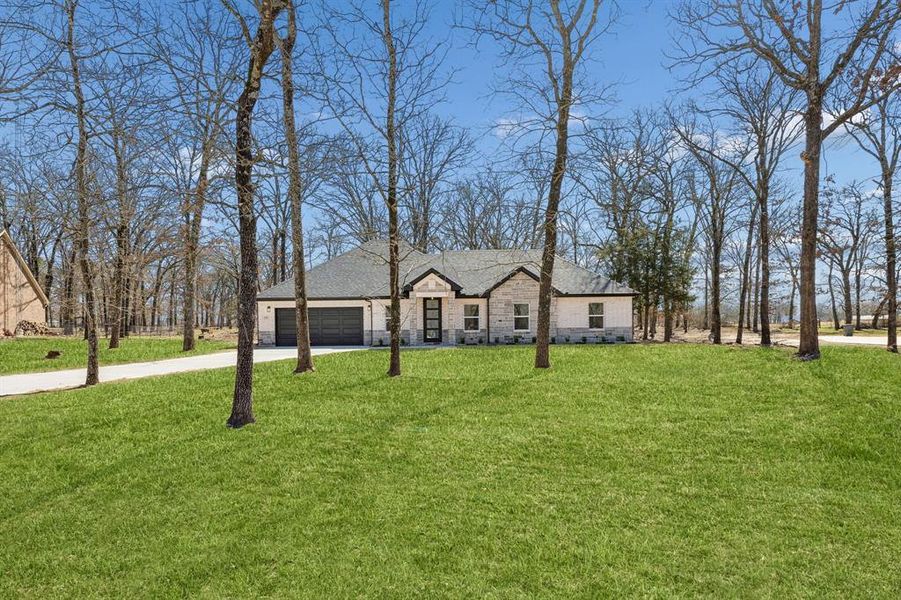 Beautiful treed front yard