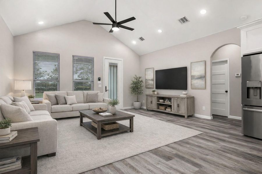 Virtually staged living room