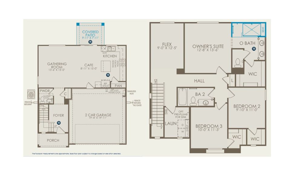 2D floor plan layout of this home in Asante- Atrium Series, Surprise, AZ (Image 3).
