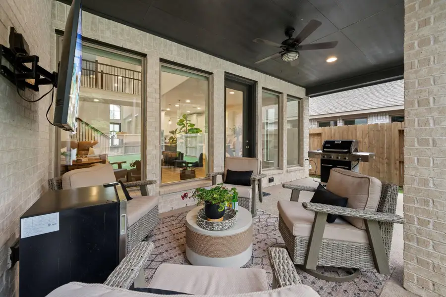 Exterior details and patio area of a home in The Highlands, Porter (Image 23).