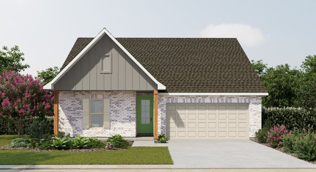 Representative exterior photo of a completed home built from the Flowers by DSLD Homes in Saltaire, Panama City, FL (Image 4). Representative exterior photo of a completed home built from the Flowers by DSLD Homes in Saltaire, Panama City, FL (Image 4).