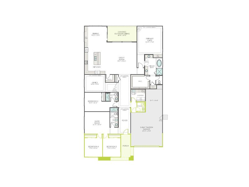 2D floor plan layout of this home in Soleo, San Tan Valley, AZ (Image 4). 2D floor plan layout of this home in Soleo, San Tan Valley, AZ (Image 4).
