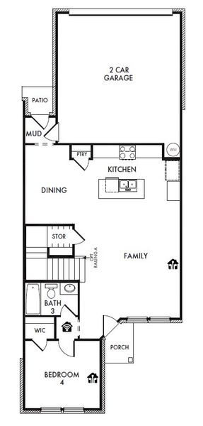 2D floor plan layout of this home in Creekshaw, Royse City, TX (Image 3).