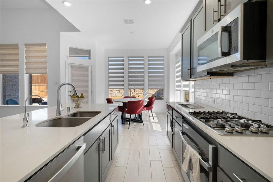 Furnished interior view inside a new home in Northlake Estates, Little Elm (Image 9). Furnished interior view inside a new home in Northlake Estates, Little Elm (Image 9).