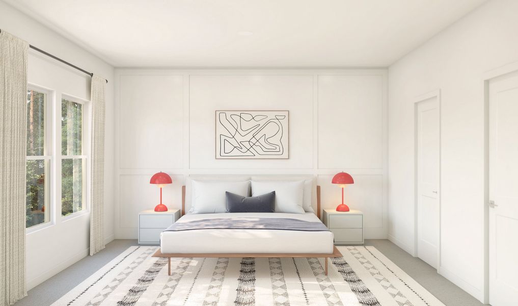 Primary suite with feature wall Primary suite with feature wall