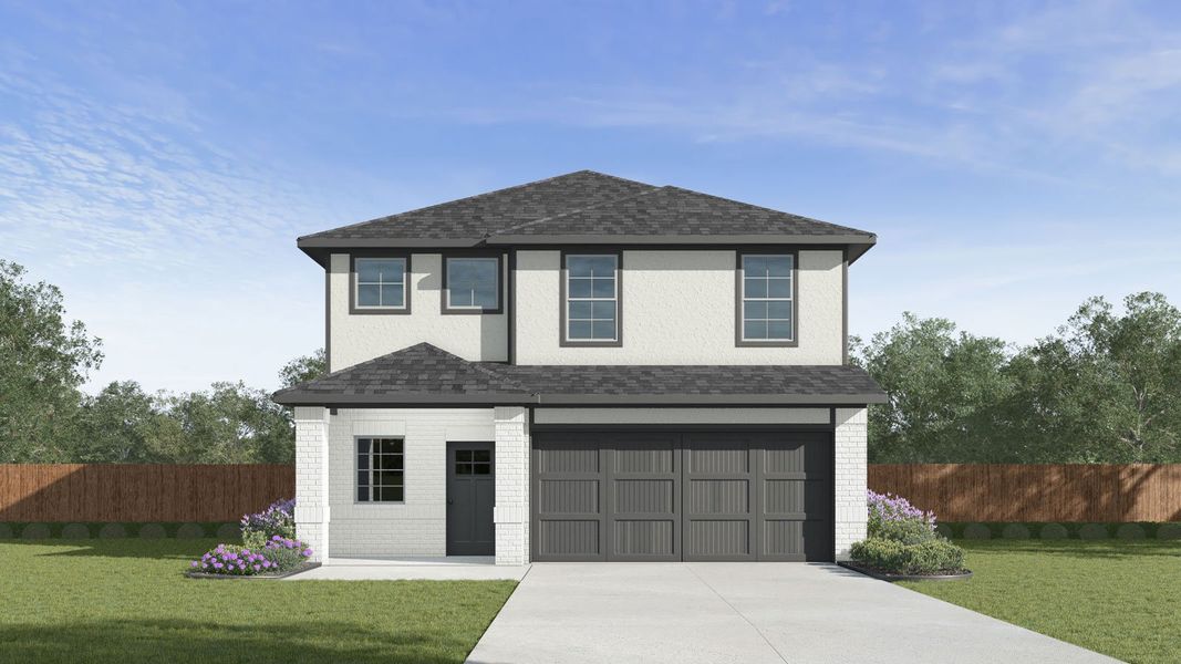 Representative exterior photo of a completed home built from the The Madison by D.R. Horton in Mayfair, New Braunfels, TX (Image 2). Representative exterior photo of a completed home built from the The Madison by D.R. Horton in Mayfair, New Braunfels, TX (Image 2).