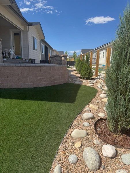 Exterior details and patio area of a home in , Aurora (Image 24).
