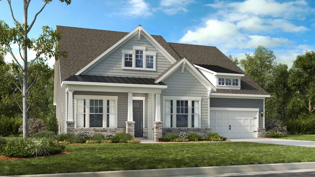 Representative exterior photo of a completed home built from the Ashlyn by Taylor Morrison in Allburn, Concord, NC (Image 6). Representative exterior photo of a completed home built from the Ashlyn by Taylor Morrison in Allburn, Concord, NC (Image 6).