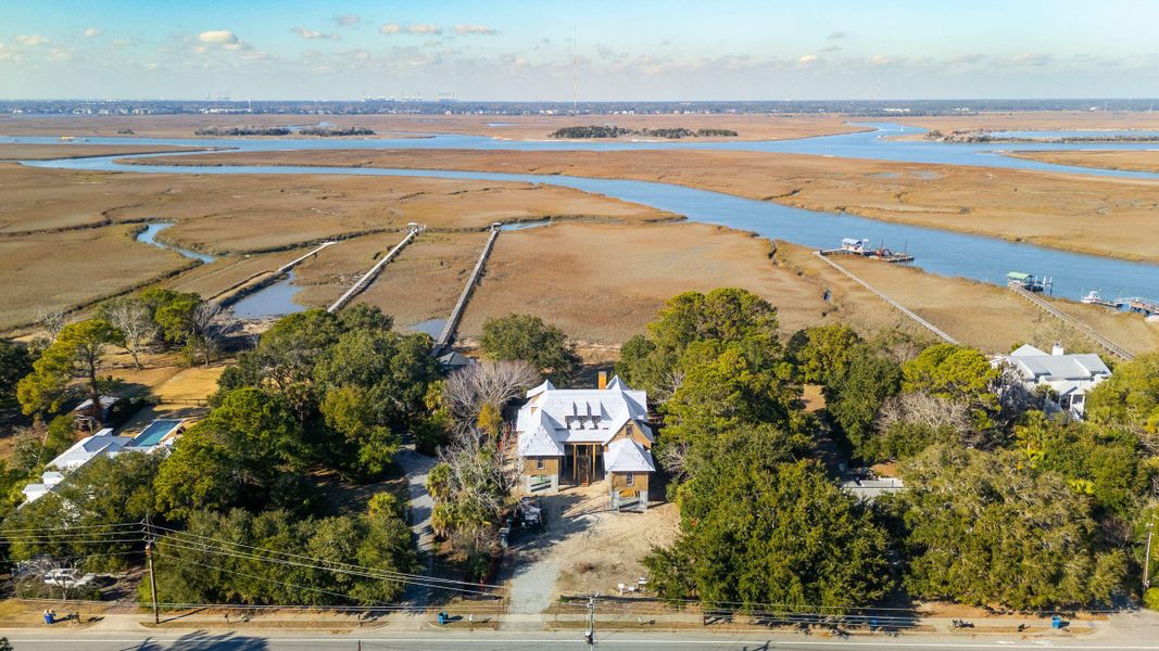 Front exterior of a new home in , Sullivan's Island, SC, highlighting curb appeal (Image 6). Front exterior of a new home in , Sullivan's Island, SC, highlighting curb appeal (Image 6).