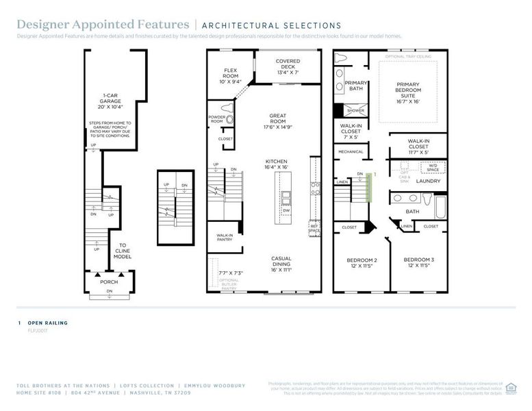 2D floor plan layout of this home in The Nations - Lofts, Nashville, TN (Image 8).