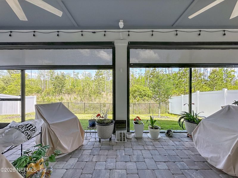 Exterior details and patio area of a home in Hawthorn Park at Wildlight, Yulee (Image 24).