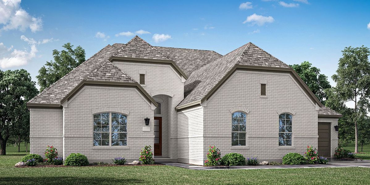 Representative exterior photo of a completed home built from the Dashiell 7101 by Risland Homes in Legacy Gardens, Prosper, TX (Image 8).